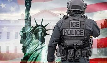 ICE Action. Residents gather near ICE vehicle during federal immigration operation in Worcester, Massachusetts, May 2025