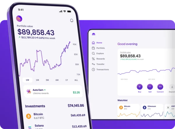 Kraken crypto trading app interface for buying and selling Bitcoin and Ethereum